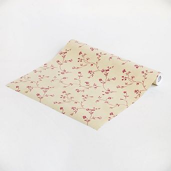 Floral Sprig Peel and Stick Wallpaper Roll Self Adhesive Vinyl Wall Covering for Home Decor