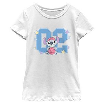 Girls 6-16 Disney's Stitch Basketball Player Graphic Tee