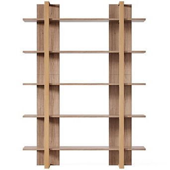 5 tier Freestanding Bookshelf Open Storage Rack for Living Room and Home Organization