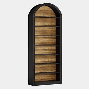 Arched Tier Bookcase Tall Storage Bookshelf for Entryway Hallway