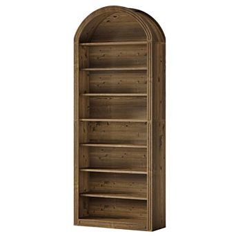 Arched Tier Bookcase Tall Storage Bookshelf for Entryway Hallway