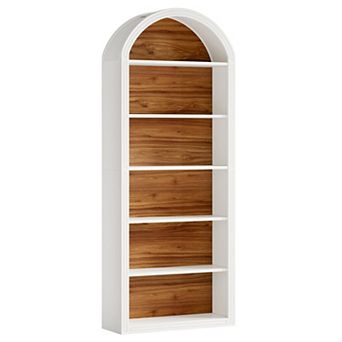 Arched Tier Bookcase Tall Storage Bookshelf for Entryway Hallway