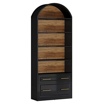5 tier Open Shelf Bookcase with Drawer Storage and File Organizer for Office and Living Room