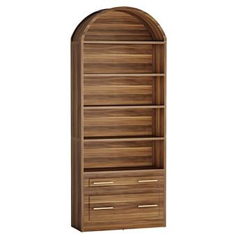 5 tier Open Shelf Bookcase with Drawer Storage and File Organizer for Office and Living Room