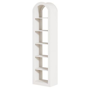 6 tier Tall Bookcase with Open Storage Shelves for Displaying Books, Plants, and Decorative Items
