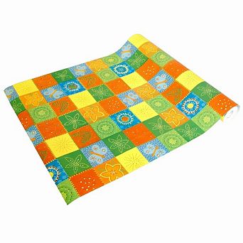 Colorful Squares Peel and Stick Wallpaper Roll Self Adhesive Vinyl Wall Covering for Home Decor