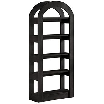 5 tier Wall Mounted Style Bookshelf for Space Saving Storage in Home Office Classroom or Living Area