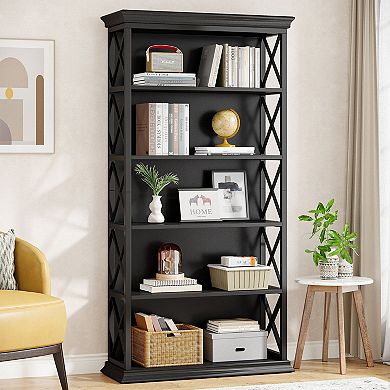 6 Tier Vertical Storage Shelf With Metal Frame And Open Shelves For Living Room And Study