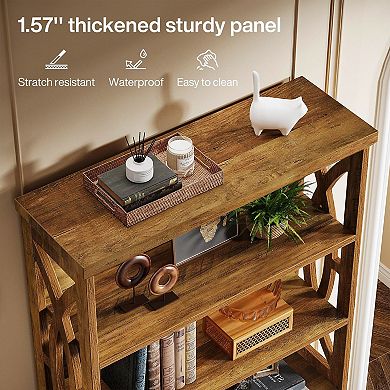 Tall 6 Shelf Bookcase Wood Look Bookshelf for Living Room Office