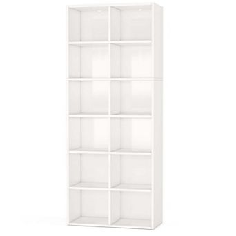 12 Cube Bookcase Storage Organizer With Open Shelves Designed For Home And Office Organization