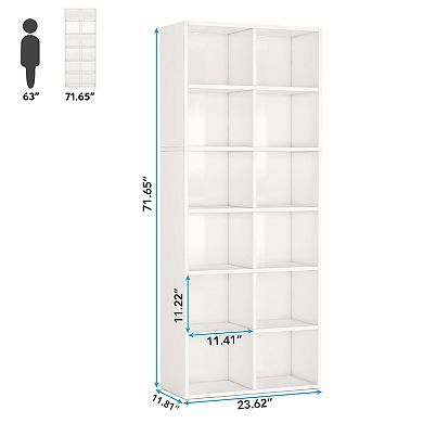 12 Cube Bookcase Storage Organizer With Open Shelves Designed For Home And Office Organization