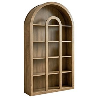 5 tier Arched Bookshelf Freestanding Open Shelving Unit for Books and Décor