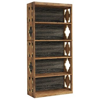 6 tier Rhombus Pattern Bookcase With Open Shelves For Living Room And Office Storage