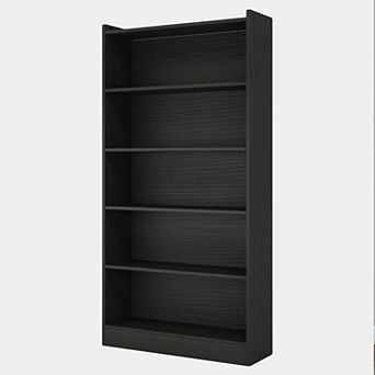 Tall Bookcase with Closed Back Panel, Deep Shelf Storage for Living Room