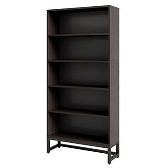 5 tier LED Bookshelf, Tall Bookcase with App Controlled Lights for Living Room Storage