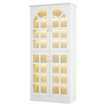 LED Light Storage Cabinet Acrylic Door Display Cabinet with Shelves