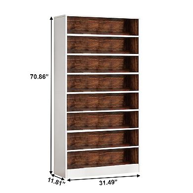 Bookshelf Cabinet Adjustable 9 Tier Storage Shelf for Home Organization