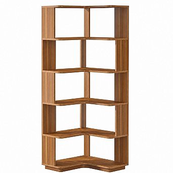 6 tier L Shaped Corner Bookshelf Storage Organizer with Side Panels,Open Shelves, Living Room Office