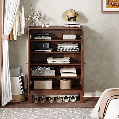 6 Tier Freestanding Shoe Rack Cabinet for Entryway Hallway and Multi Use Storage Needs