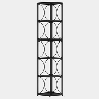 6 tier Narrow Corner Shelf Storage Organizer Bookcase with Open Shelves for Kitchen Bathroom Home