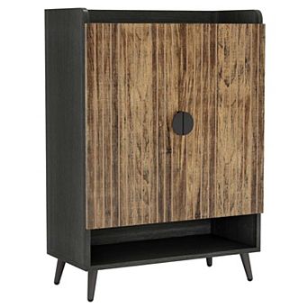 7 tier Shoe Cabinet Storage Organizer with Adjustable Shelves and Swing Doors for Entryway