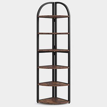 6 tier Corner Shelf Arch Design Storage Rack for Books Plants and Home Organization