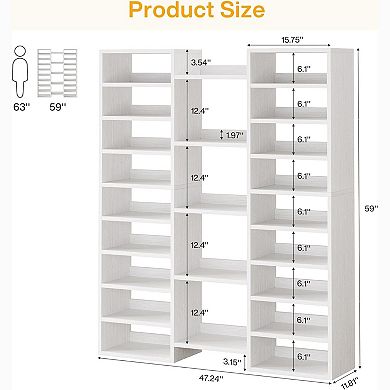 14 Tier Tall Shoe Rack Storage Organizer Freestanding Vertical Shoe Shelf for Entryway Bedroom