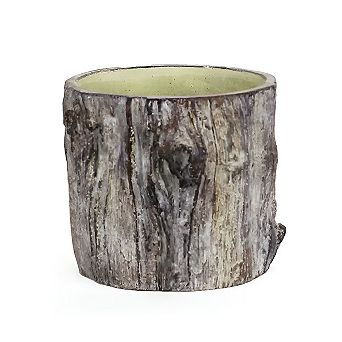 Concrete Tree Trunk Style Planter Faux Bois Design for Shelf Tabletop Plant Display