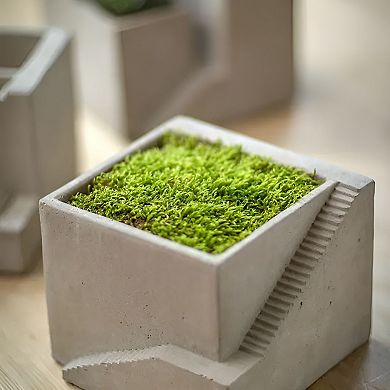 Modern Cement Cube Decorative Accent for Shelf Coffee Table and Desk Display