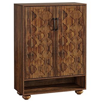 6 tier Shoe Storage Cabinet with Doors and Open Shelf for Organized Footwear and Essentials