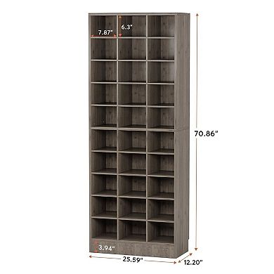 30 Cubby Shoe Storage Cabinet for Entryway Closet Organization with Vertical Space Saving Design