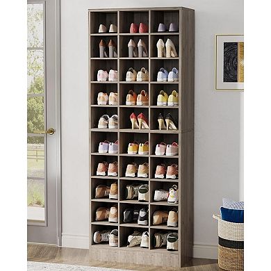 30 Cubby Shoe Storage Cabinet for Entryway Closet Organization with Vertical Space Saving Design