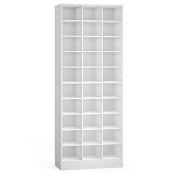 30 Cubby Shoe Storage Cabinet for Entryway Closet Organization with Vertical Space Saving Design