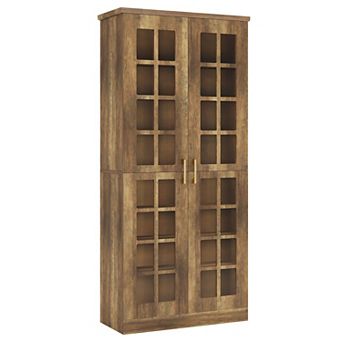 8 tier Tall Shoe Storage Cabinet with Doors for Neatly Arranged Multi Pair Footwear Storage