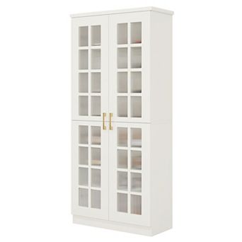 8 tier Tall Shoe Storage Cabinet with Doors for Neatly Arranged Multi Pair Footwear Storage