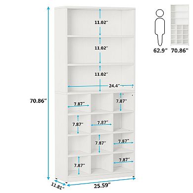 7 Shelf Shoe Storage Cabinet with Adjustable Feet for Entryway Hallway and Bedroom Organization