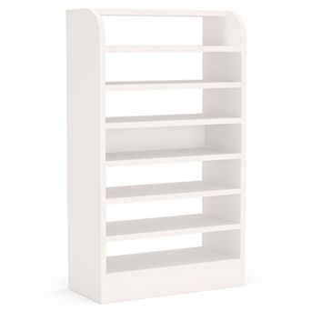 8 tier Shoe Storage Rack with Open Shelves and Top Surface for Everyday Home Organization