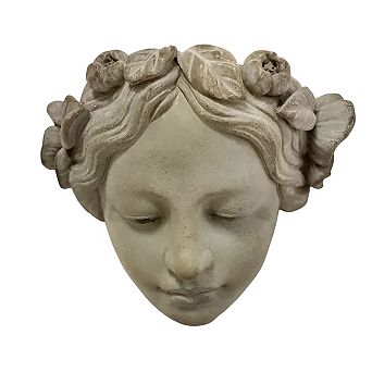 Girl Face Wall Style Cement Planter Pot for Indoor Wall and Shelf Decor Accent