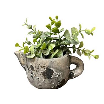 Teapot Shape Concrete Planter for Shelf Countertop Succulent and Flower Display