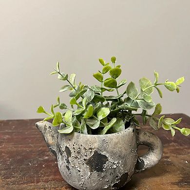Teapot Shape Concrete Planter for Shelf Countertop Succulent and Flower Display