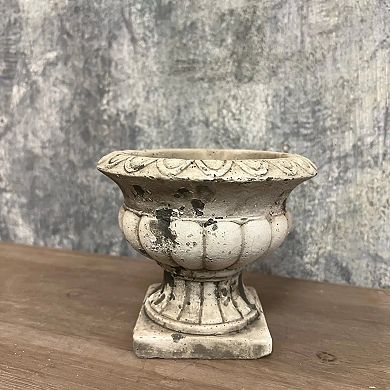 Classic Urn Style Concrete Planter Pot for Shelf Tabletop Floral Arrangement