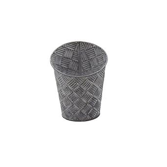 Round Basketweave Metal Planter for Indoor Succulent and Small Plant Display