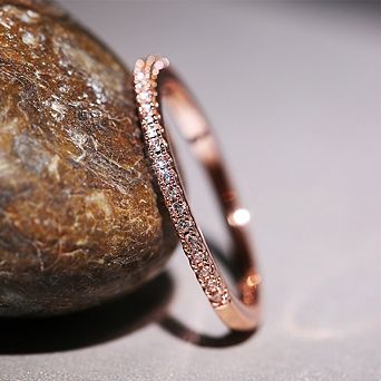 Simple Band Women Rings Shiny Cubic Zirconia Delicate Anniversary Accessories Jewelry