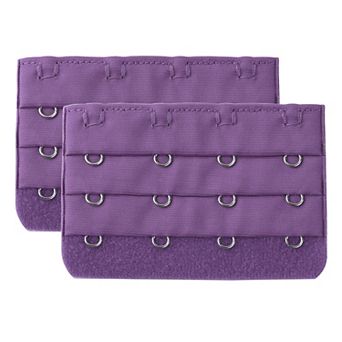 Bra Extensions Elastic Bra Extenders 3 Rows 4 Hooks, 2 pc