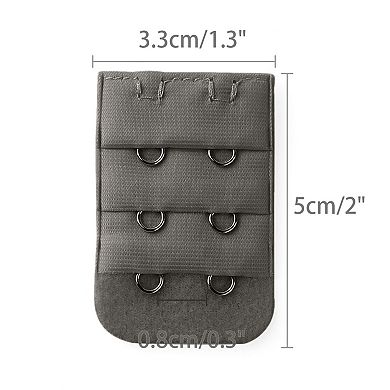 Lady 3 x 2 Hooks Brassiere Bra Strapless Extension Strap Extender, 3 Pcs