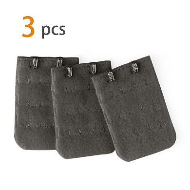 Lady 3 x 2 Hooks Brassiere Bra Strapless Extension Strap Extender, 3 Pcs