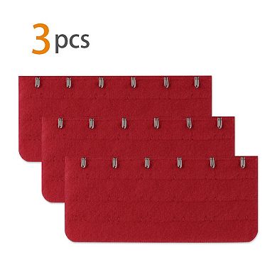 Women 3 Rows Bra Extensions Adjustable Brassiere Eye Tape Bra Extender 3 Pcs