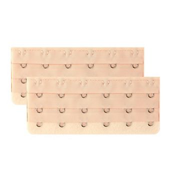 Women 3 Rows Bra Extensions Adjustable Brassiere Eye Tape Bra Extender 2 pc
