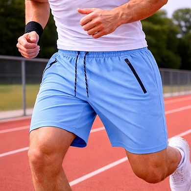 Jump Start Men's Performance Training Shorts With Zipper Pockets