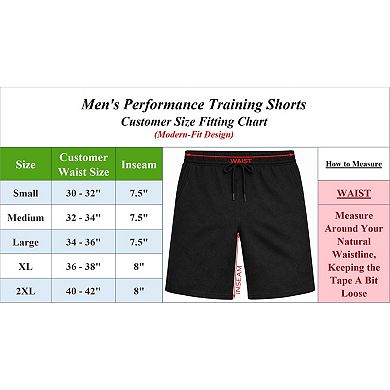 Jump Start Men's Performance Training Shorts With Zipper Pockets-5 Pack